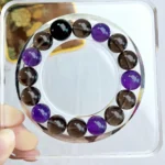 alt="brown amethyst crystal bracelet"