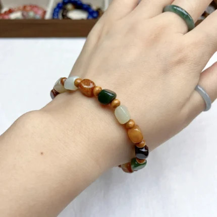 alt="colour jade bracelet view"