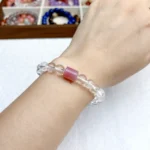 alt="pure white crystal bracelet face"