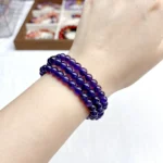 alt="purple multi loop crystal bracelet view"