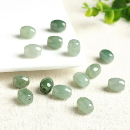 alt="nature rice shaped jadeite beads"